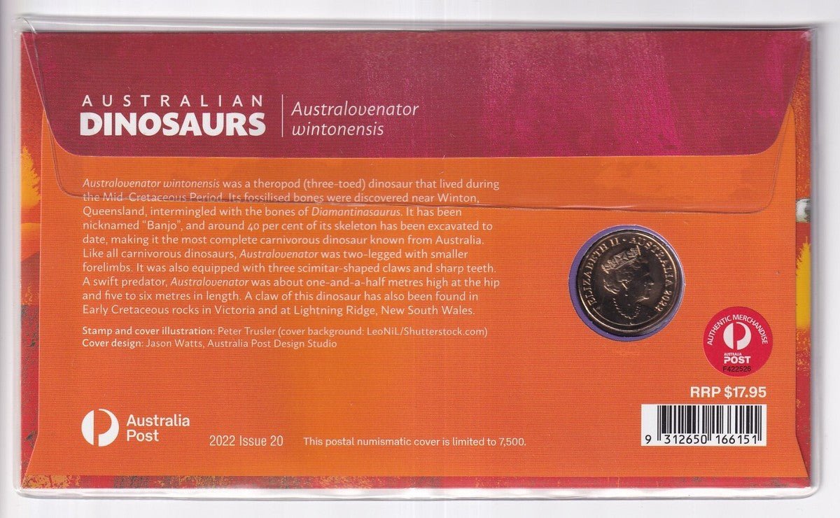 2022 Australian Dinosaurs Australovenator Wintonensis $1 PNC - Mastercoins