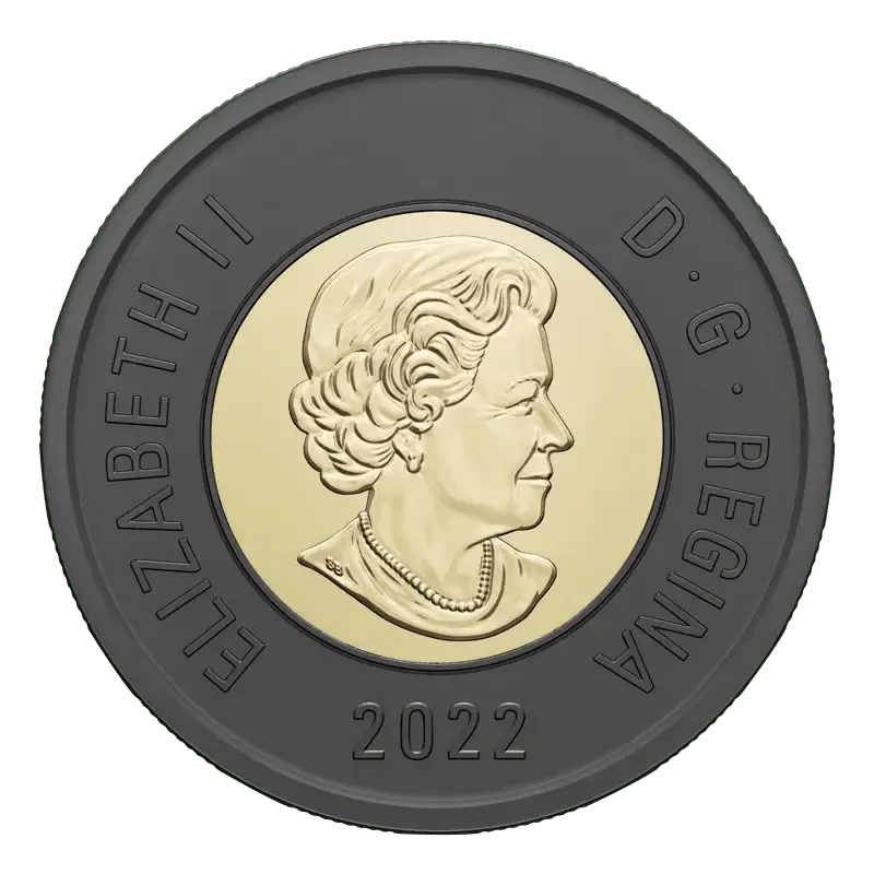 2022 Canadian $2 Polar Bear/Solemn Tribute to Queen Elizabeth II Black Ring Toonie Special Mint Wrap Coin Roll - Mastercoins