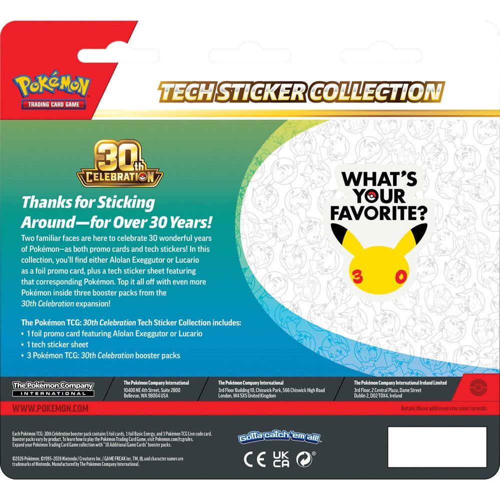 Pokémon TCG: 30th Celebration Tech Sticker Collection - Alolan Exeggutor Back