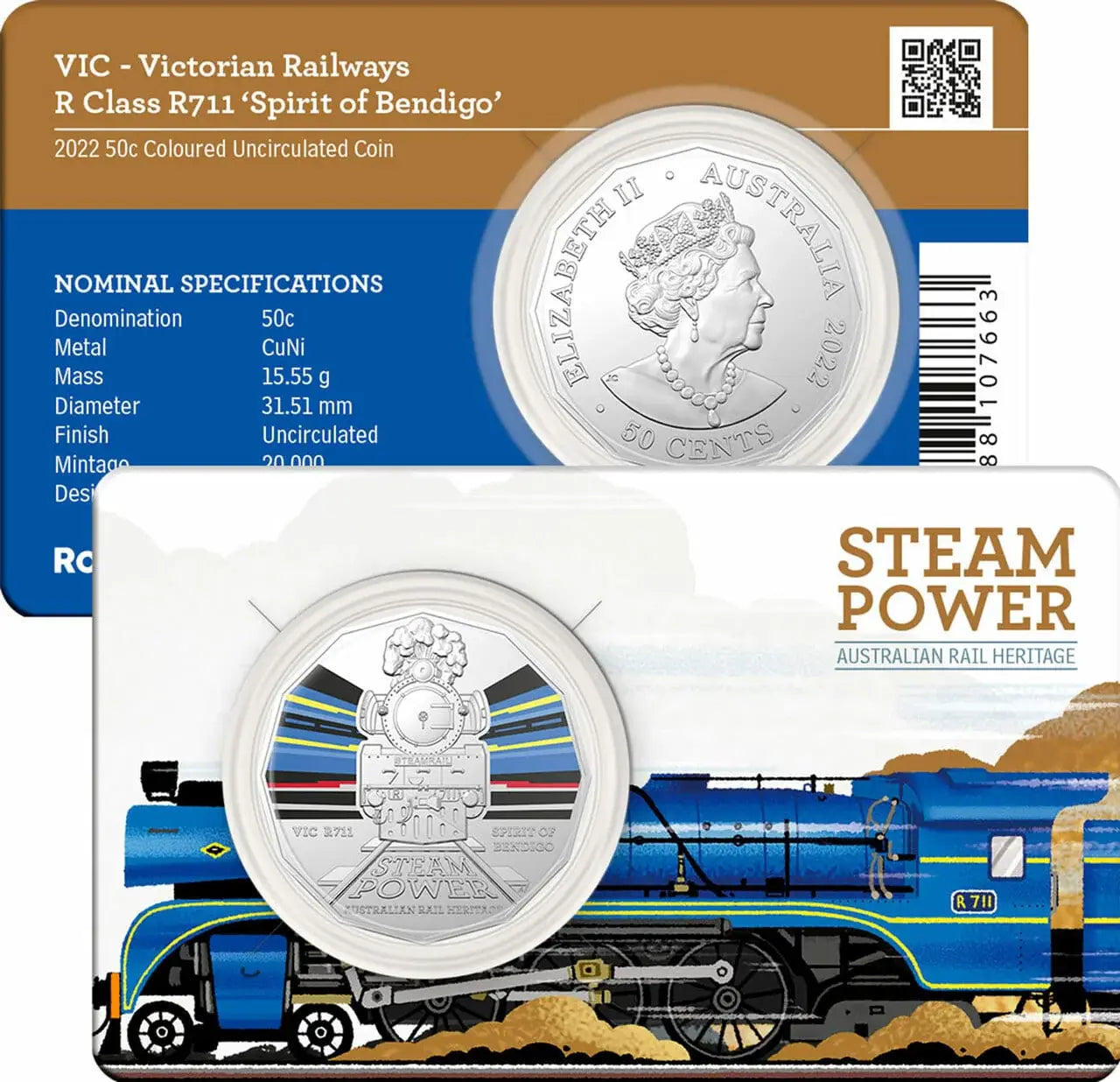Australian Steam Trains - Full Set of 7 Without Folder - Mastercoins