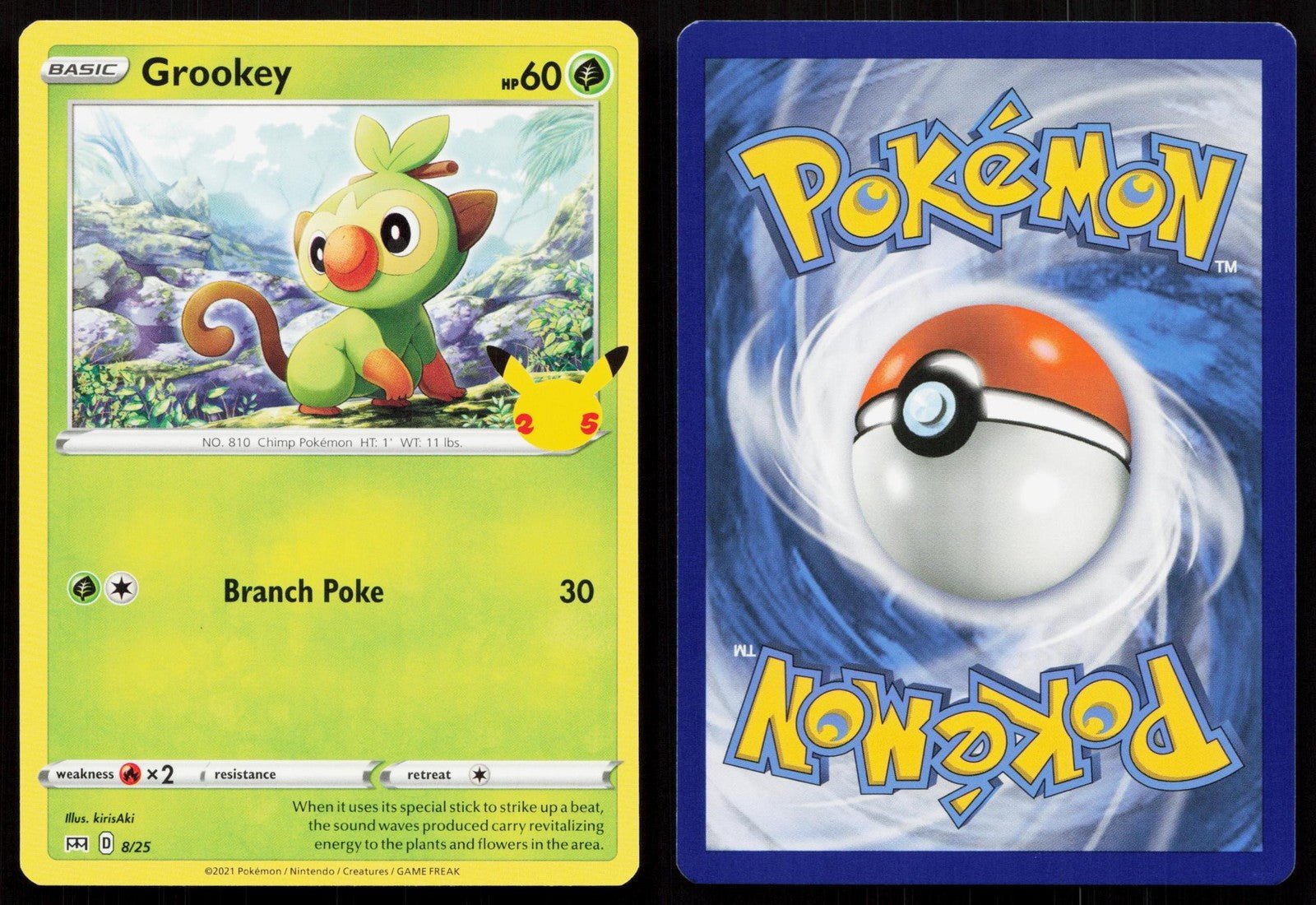 grookey mcdonalds pokemon card 008/025 MCDONALD'S 25TH ANNIVERSARY PROMOS NM Colorless Branch Poke (30) Riftbound League of Legends Choose:Tonberry CaraTex