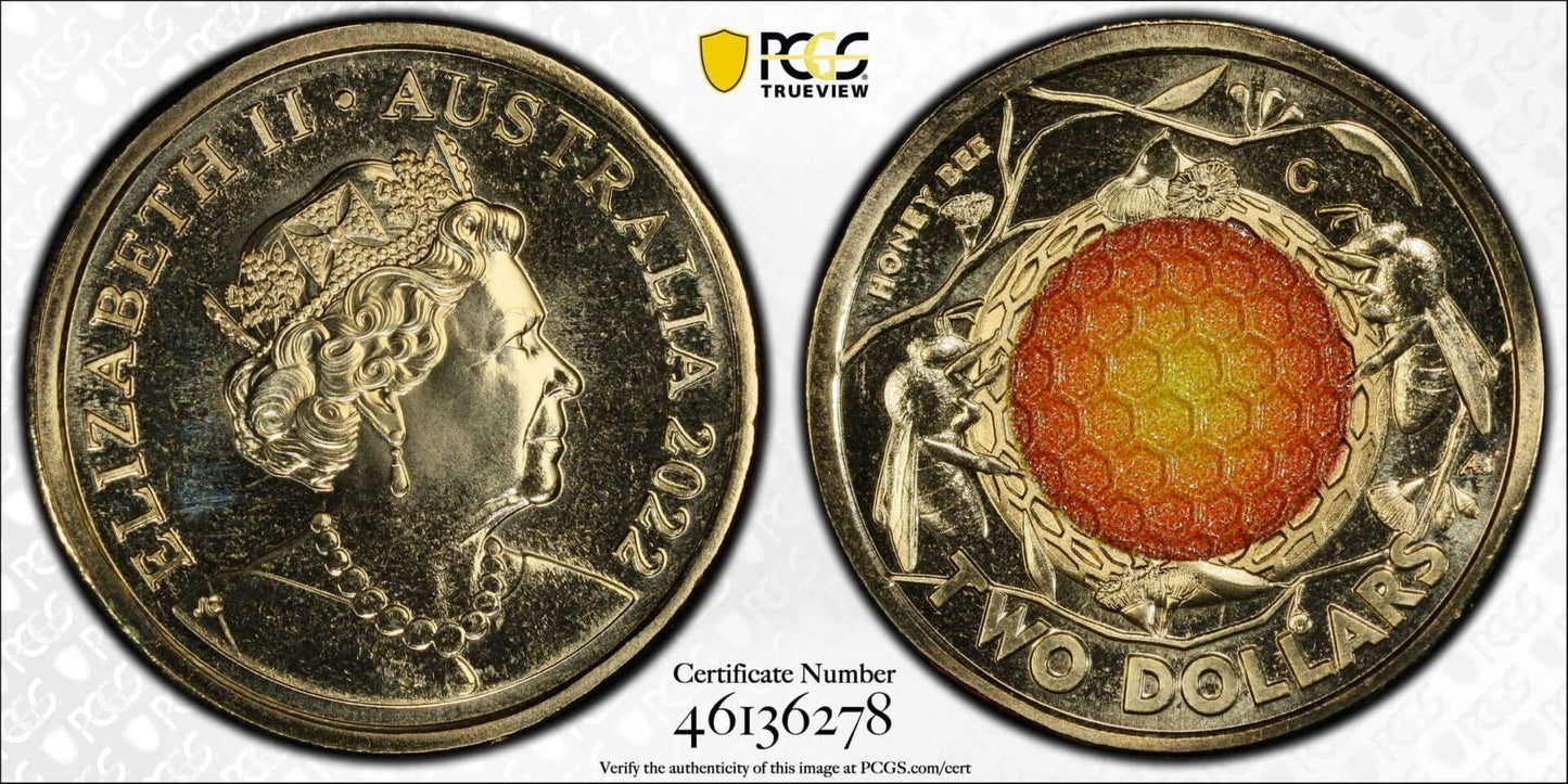 PCGS MS68 2022 $2 C Mint Honey Bee - Mastercoins