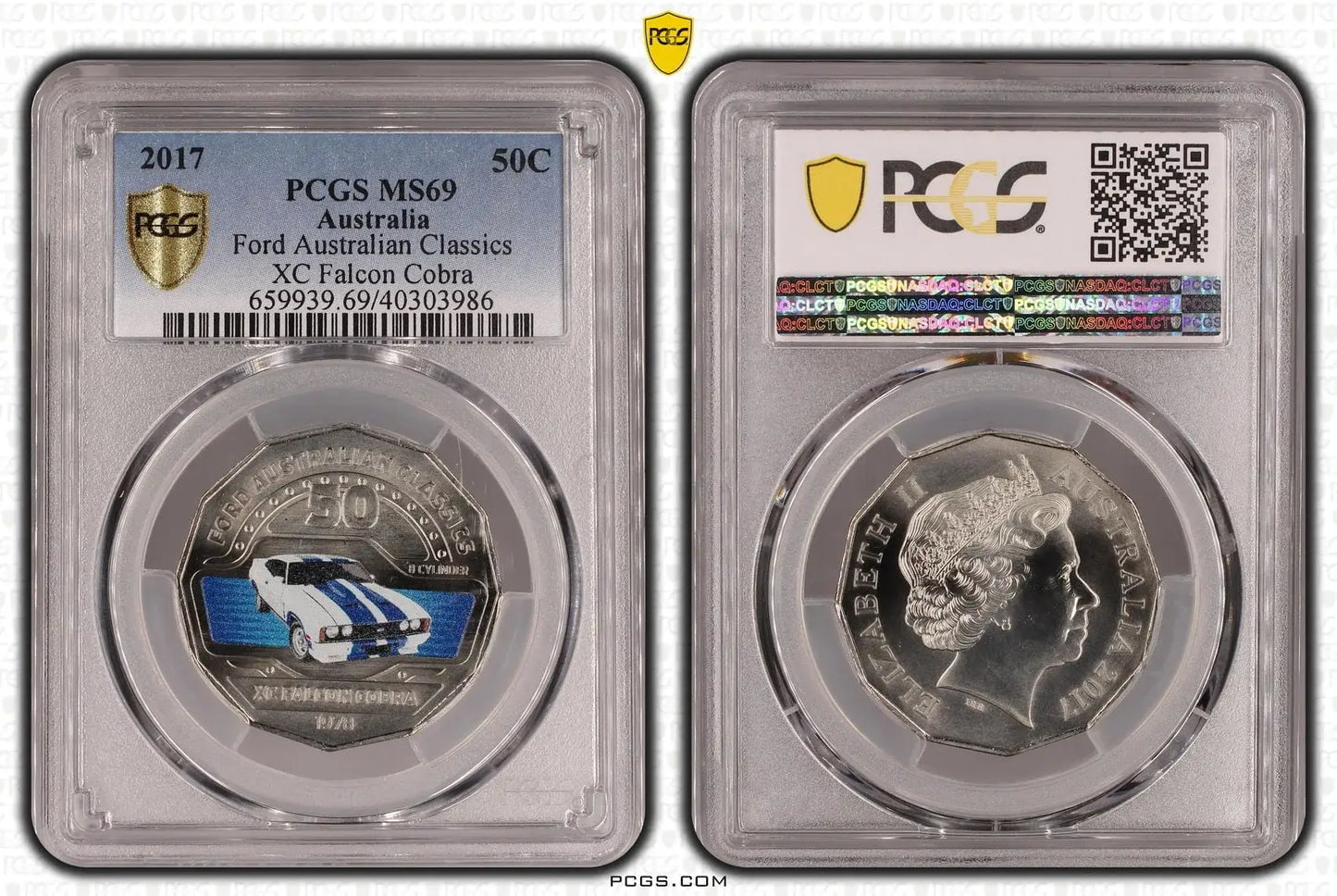 PCGS MS69 2017 50C XC Falcon Cobra - Mastercoins