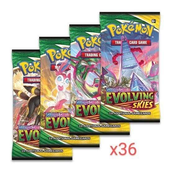 Pokemon TCG - SWSH Evolving Skies Booster Pack x36 - Mastercoins