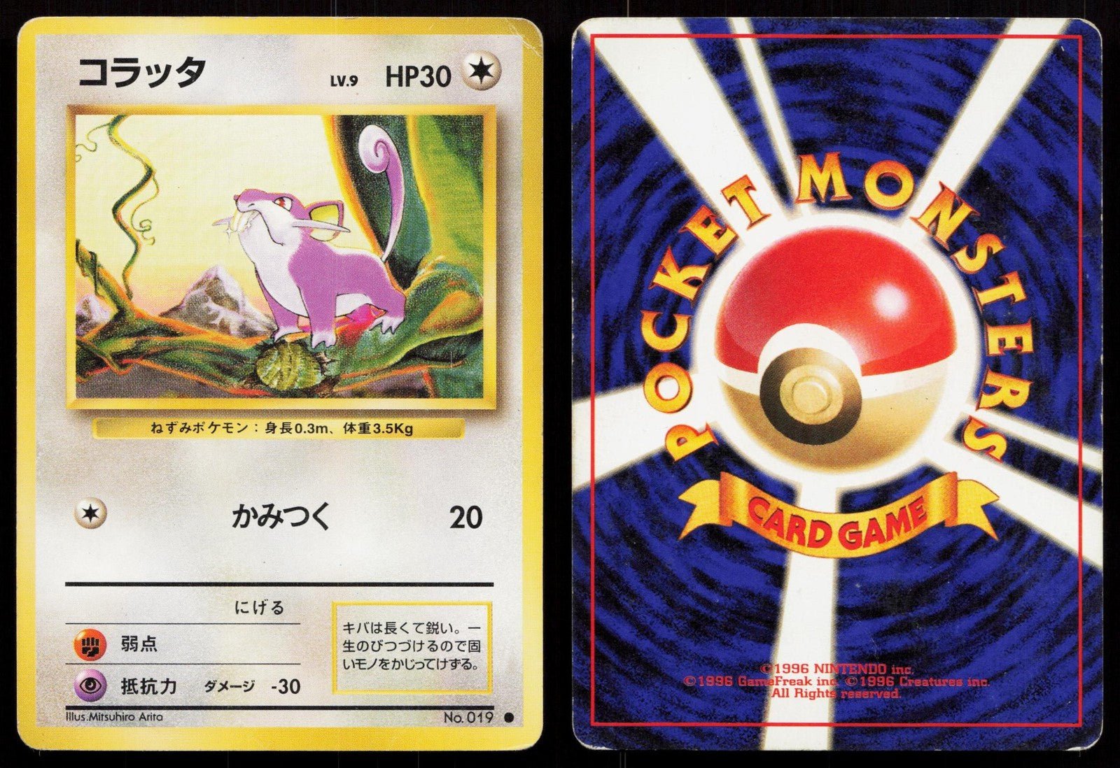 Rattata No. 019 Base Set Japanese MP – Mastercoins