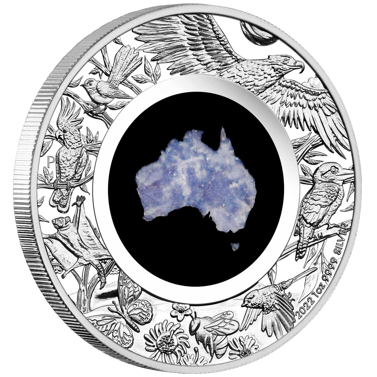 2022 Great Southern Land 1oz Silver Proof Blue Lepidolite Coin - Mastercoins