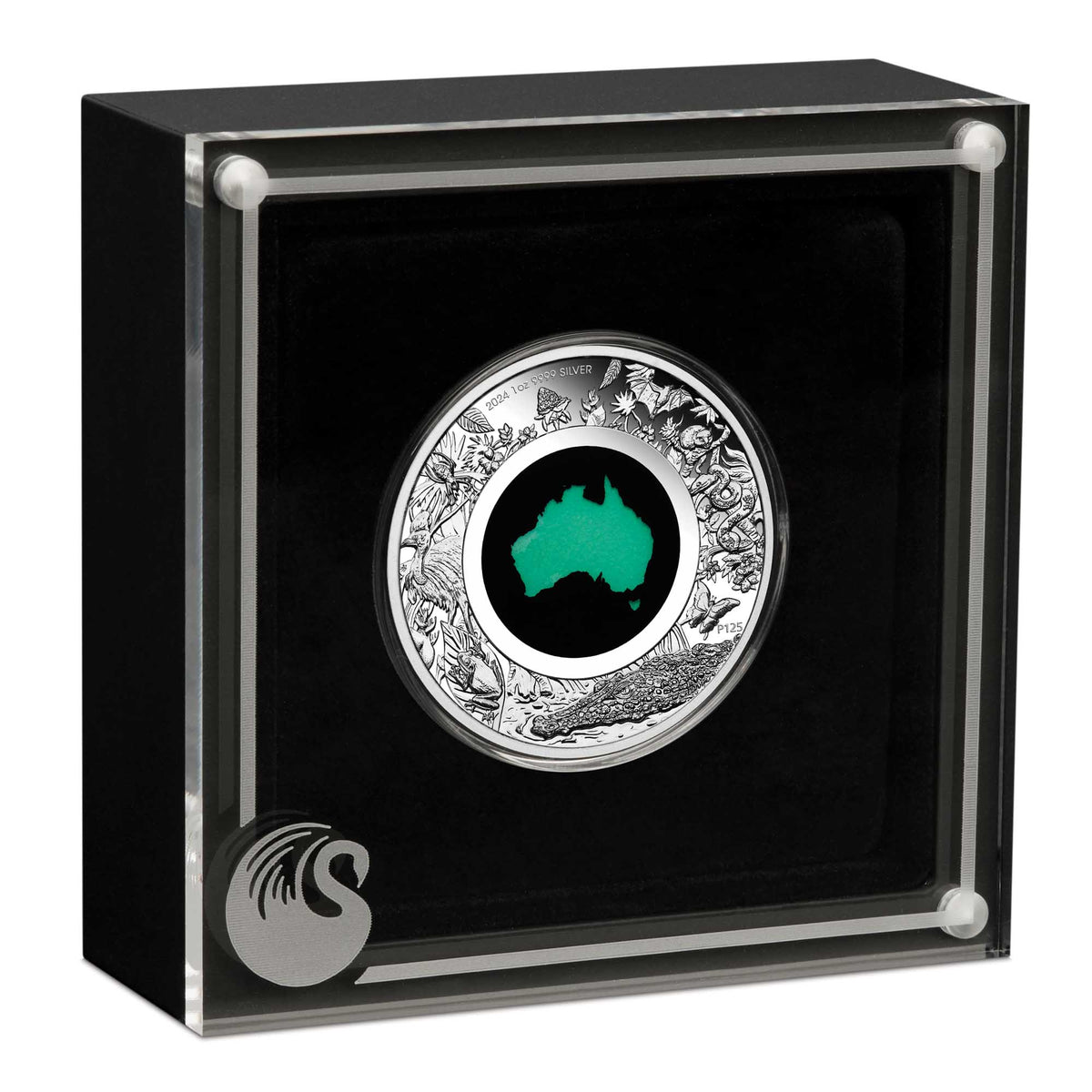2024 Great Southern Land 1oz Silver Proof Chrysoprase Coin in case - Mastercoins
