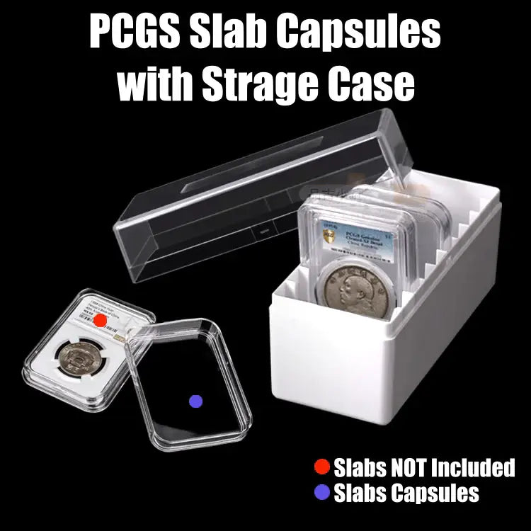 10 PCGS Capsules with Storage Case - Mastercoins