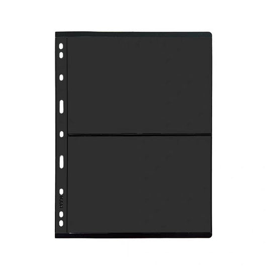 10X Banknotes, PNC Folders 2 Pockets Pages Albums Black With Widened Extra Wide Unbranded