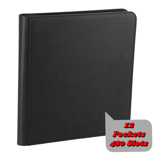 12 Pocket Zip Trading Card Binder - BLACK - Mastercoins