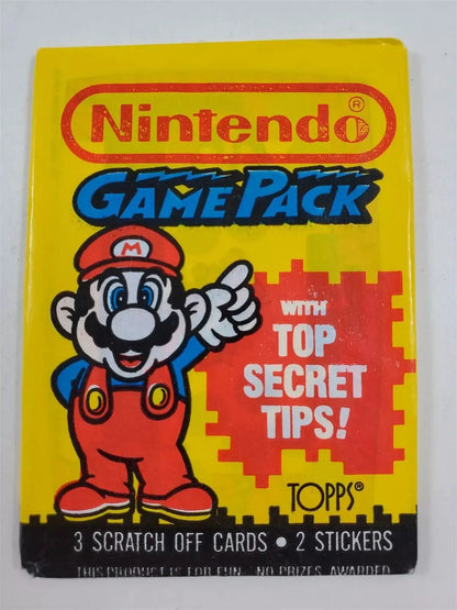 1989 Topps Nintendo Game Pack Sealed Waxpack Scratch Off Cards x1 - Mastercoins