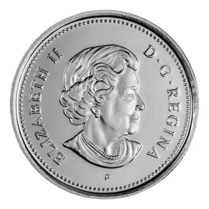 2004 - P Canadian 25 - Cent Remembrance Poppy Coloured Quarter Special Wrap Coin Roll - Mastercoins