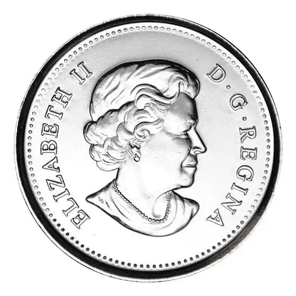 2015 Canadian 25 Cent National Flag 50 Years Coloured & Non - Coloured Quarter Coin - UNC ex Mint Roll - Mastercoins