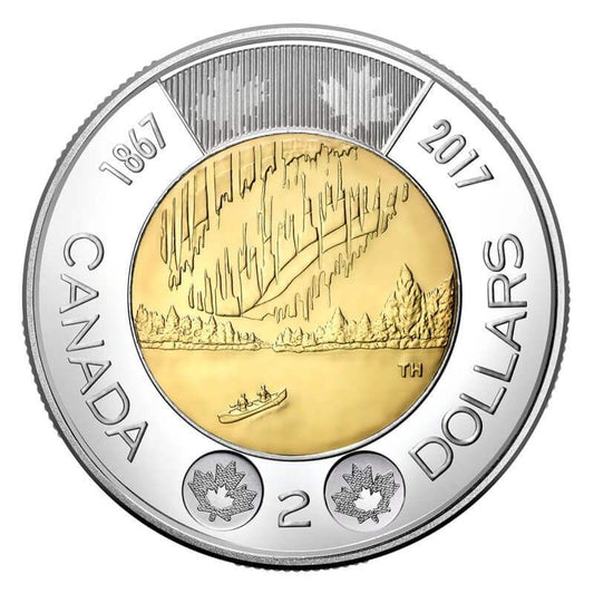 2017 Canadian $2 Dance Of The Spirits Toonie Coin Non - Coloured - UNC ex Mint Roll - Mastercoins