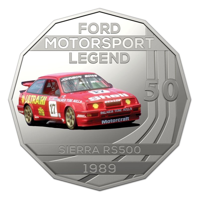 2018 50c Ford High Octane - 1988 Sierra RS500 Cosworth Coloured Coin - Mastercoins
