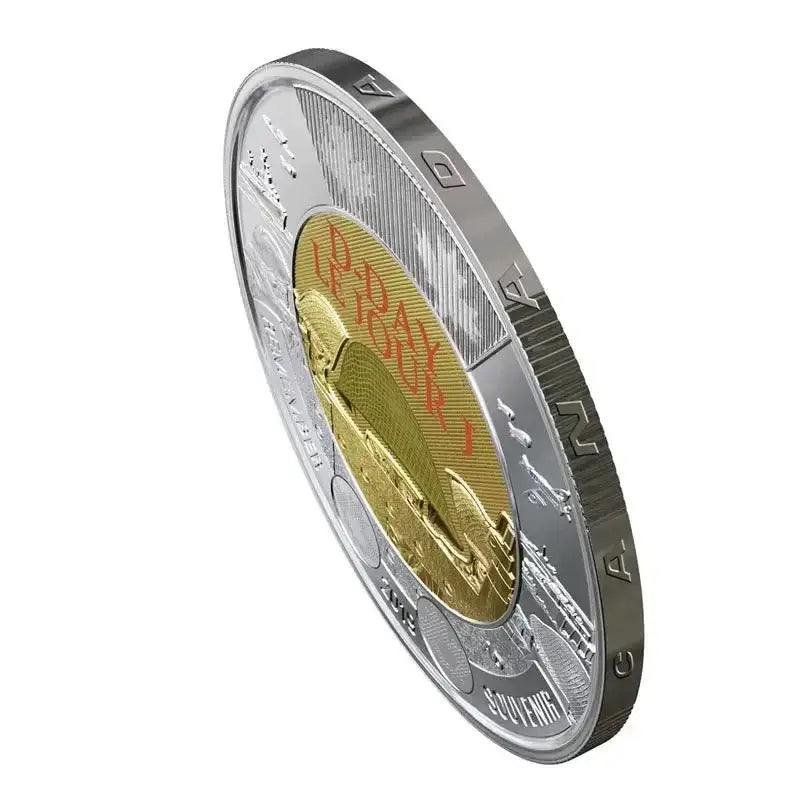 2019 Canadian $2 D - Day 75th Anniv Remembrance Coloured Toonie Special Wrap Coin Roll - Mastercoins
