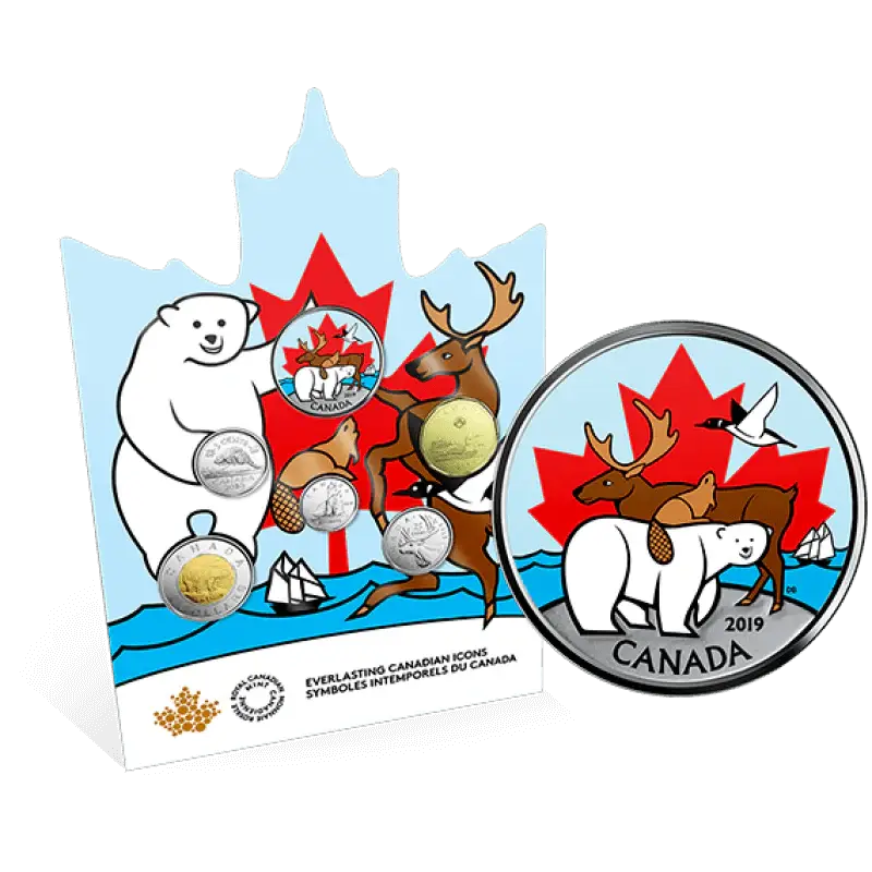 2019 Canadian Circulation Coin Set - Glow In The Dark Everlasting Canadian Icons - Mastercoins