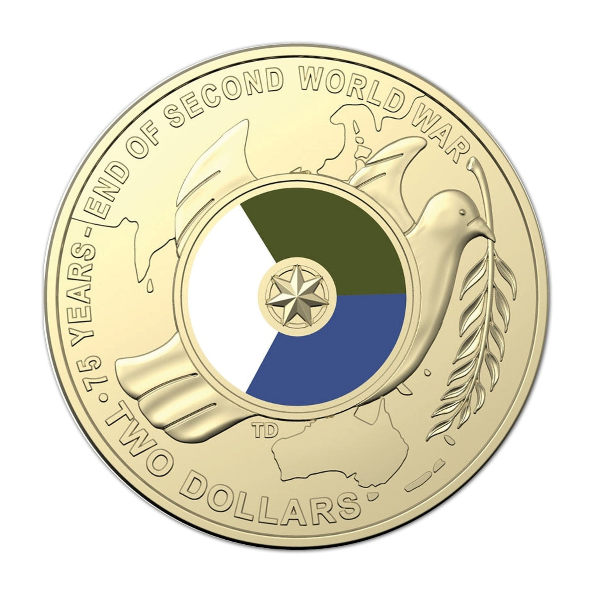 2020 $2 75th Anniversary of the End of WWII Coloured Coin - Original RAM Roll (25 Coins) - Mastercoins