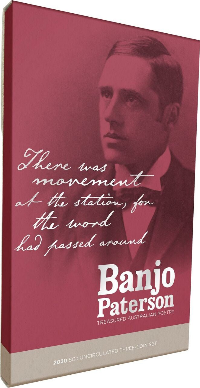 2020 50c Banjo Paterson Treasured Australian Poetry Uncirculated Three-Coin Set - Mastercoins