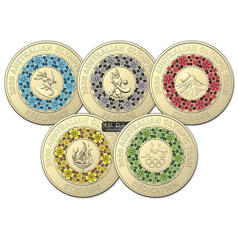 2020 Australian Olympic Team $2 Coloured Coin Collection - Mastercoins