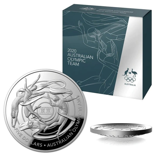 2020 Australian Olympic Team $5 Domed 1oz Silver Proof - Mastercoins