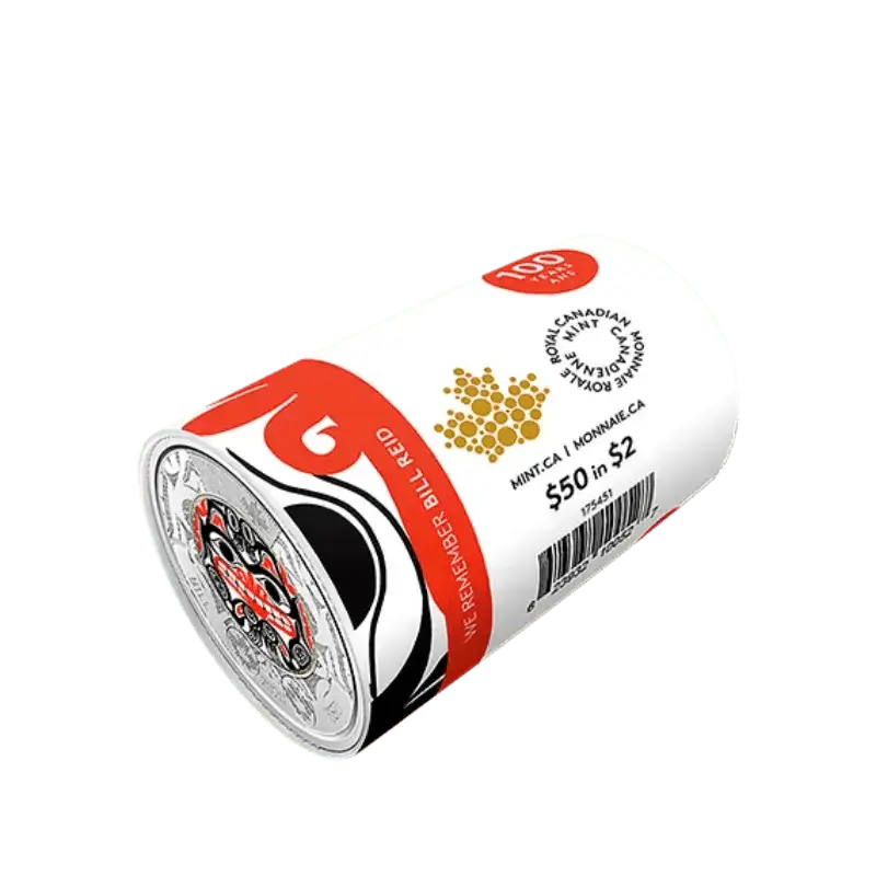 2020 Canadian $2 Bill Reid: Xhuwaji, Haida Grizzly Bear Coloured Toonie Special Wrap Roll - Mastercoins