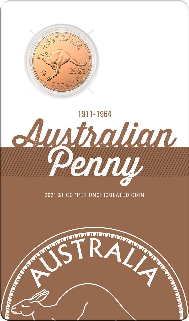 2021 $1 Australian Penny 1911-1964 Copper Uncirculated Coin - Mastercoins