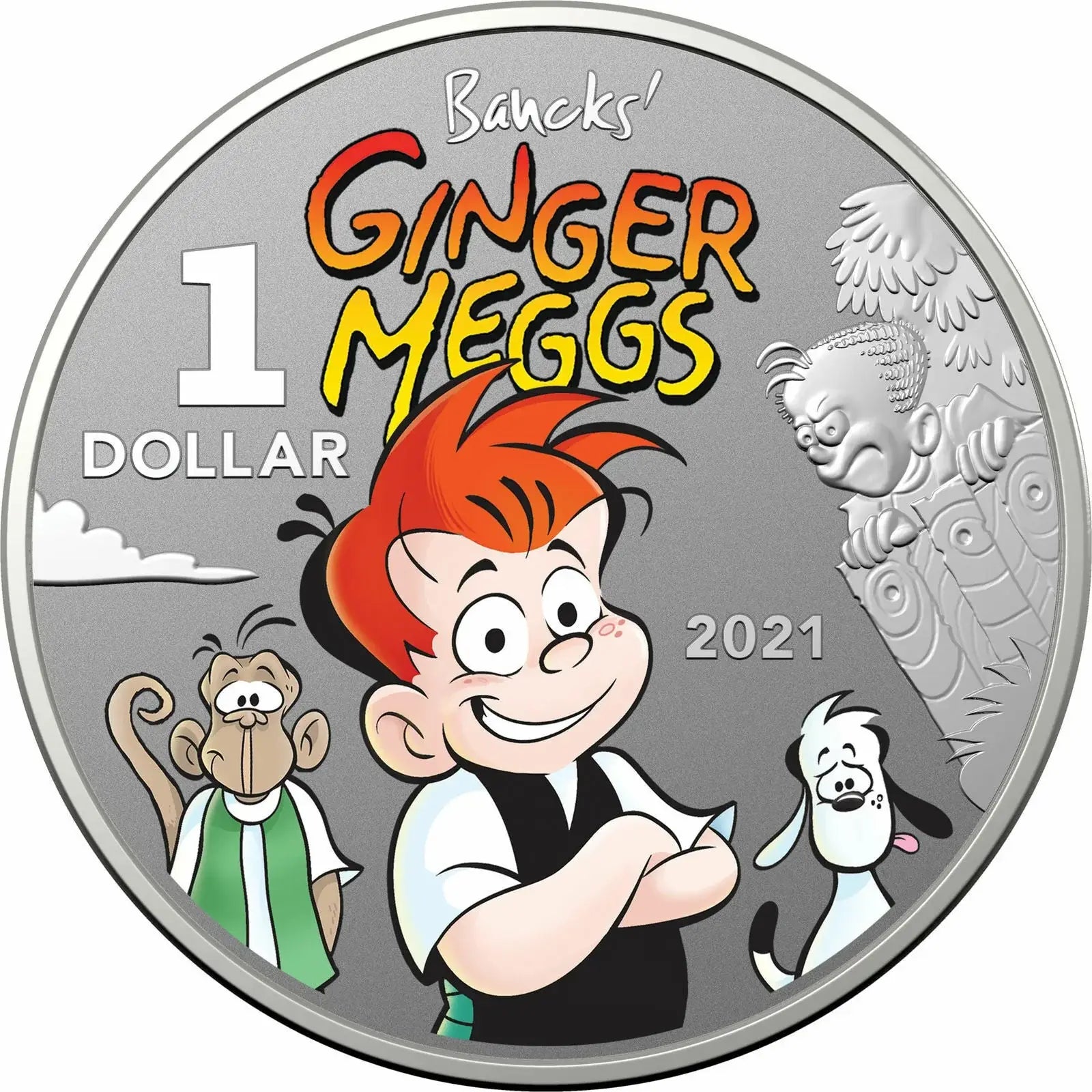 2021 $1 Centenary Of Ginger Meggs Coloured Two Coin 1/2 oz Silver - Mastercoins