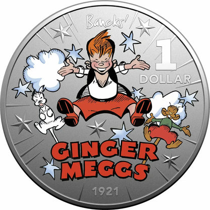 2021 $1 Centenary Of Ginger Meggs Coloured Two Coin 1/2 oz Silver - Mastercoins