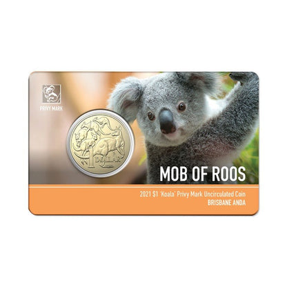 2021 $1 Mob of Roos 'Koala' Privy Mark Uncirculated Coin - Brisbane ANDA - Mastercoins
