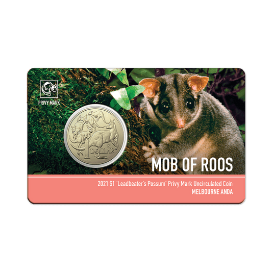 2021 $1 Mob of Roos 'Leadbeater's Possum' Privy Mark Uncirculated Coin - Melbourne ANDA - Mastercoins