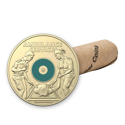 2021 $2 Australian Ambulance Services Coloured Coin - Original RAM Roll (25 Coins) - Mastercoins