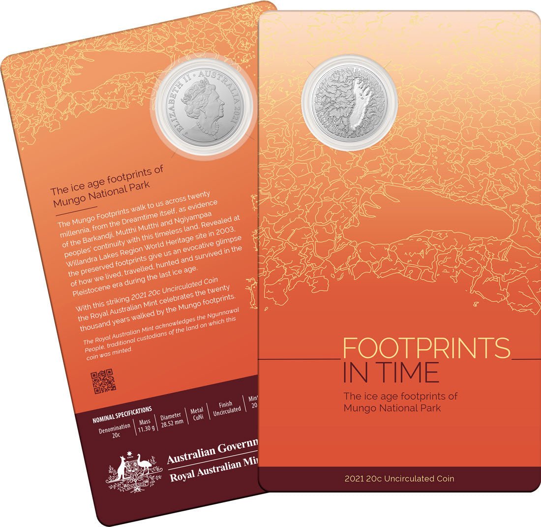 2021 20c Footprints in Time - Mungo National Park Uncirculated Coin - Mastercoins