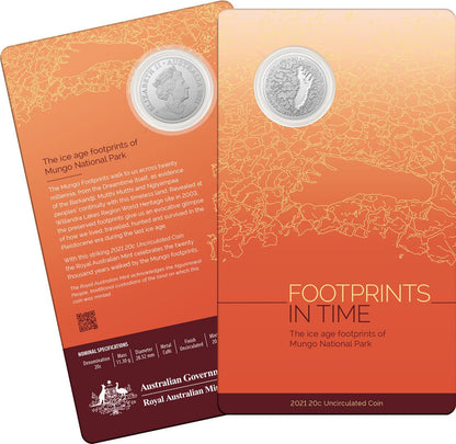 2021 20c Footprints in Time - Mungo National Park Uncirculated Coin - Mastercoins