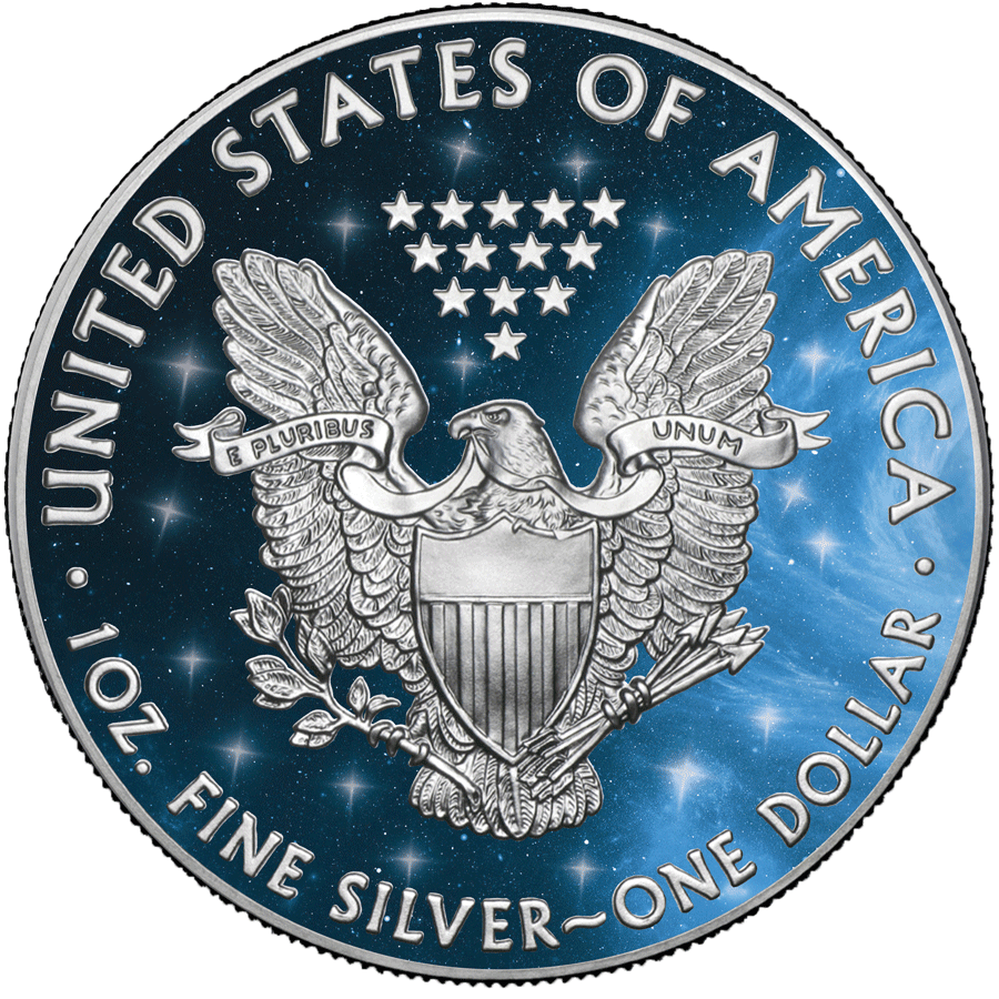 2021 American Eagle 1oz Silver .999 BU Coin - Glowing Galaxy III (Limited 500) - Mastercoins