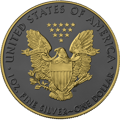 2021 American Eagle 1oz Silver .999 BU Coin - Golden Ring (Limited 500) - Mastercoins
