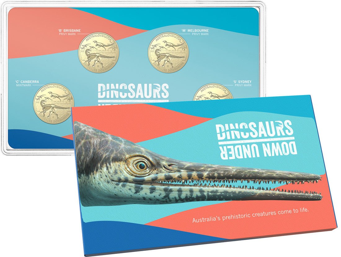 2022 $1 Australian Dinosaurs Uncirculated Privy Mark Four-Coin Collection - Mastercoins