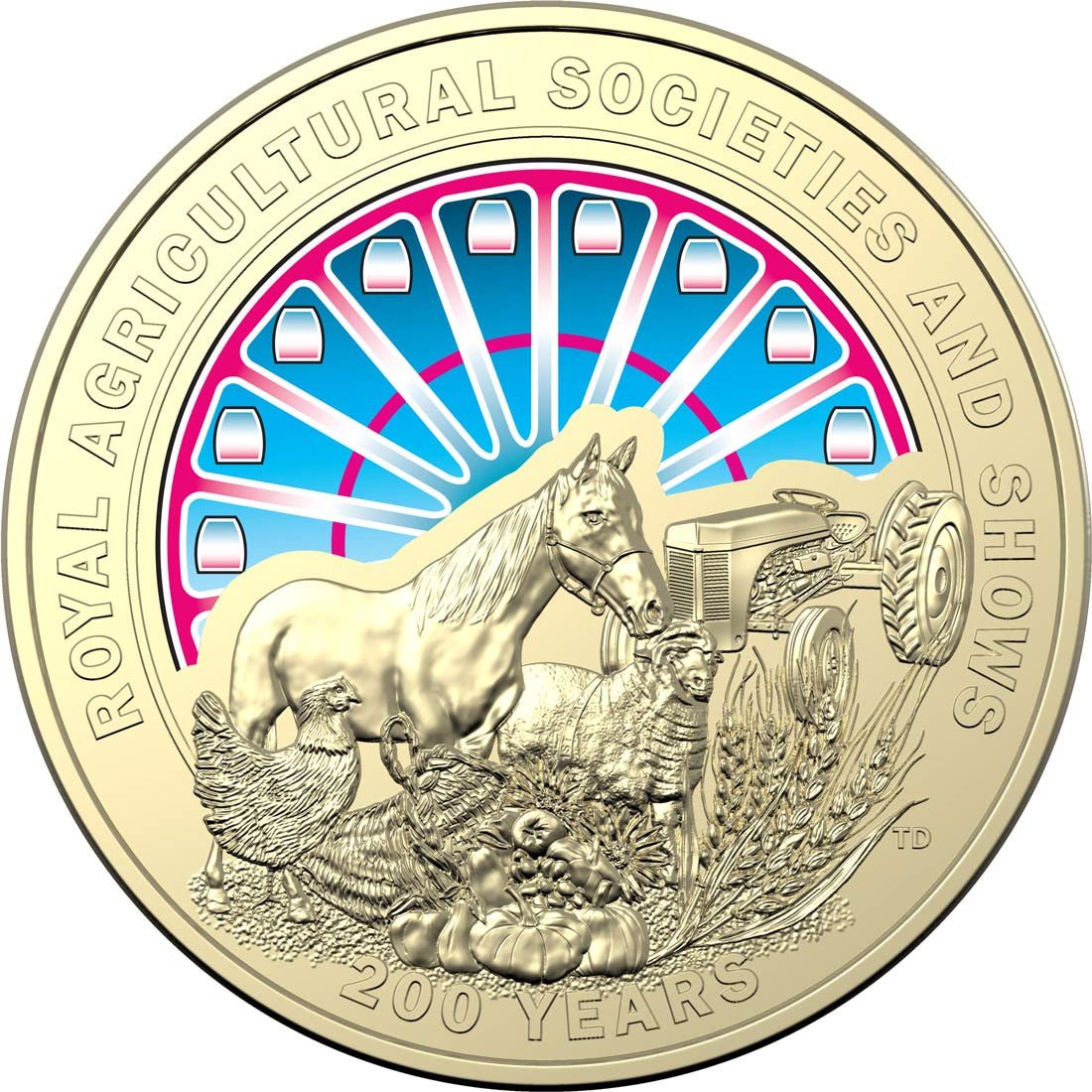 2022 $1 Bicentenary of Royal Agricultural Societies & Shows Coloured Coin - Mastercoins