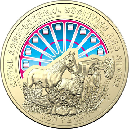 2022 $1 Bicentenary of Royal Agricultural Societies & Shows Coloured Coin - Mastercoins
