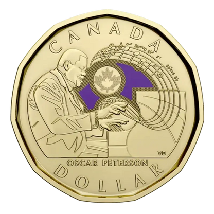 2022 $1 Oscar Peterson Special Wrap Coloured & Non Coloured Coin Roll Set - Mastercoins