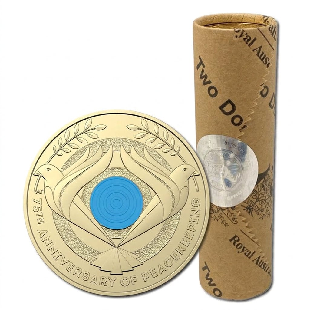 2022 $2 75th Anniversary of Peacekeeping Coloured Coin - Original RAM Roll (25 Coins) - Mastercoins