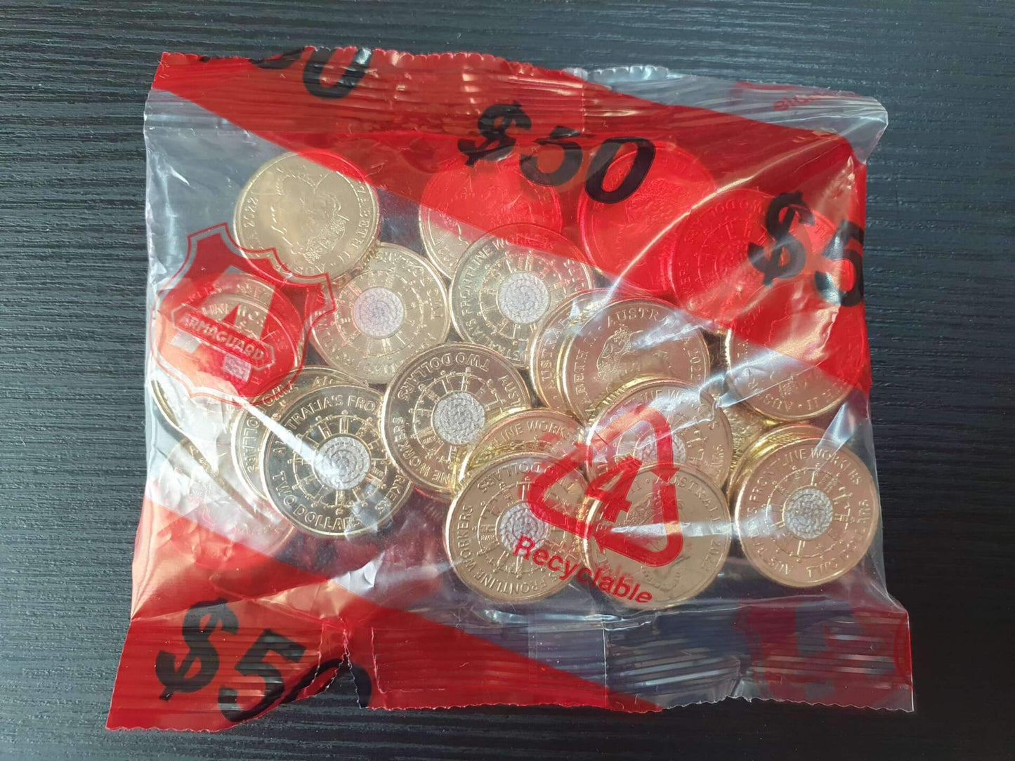 2022 $2 Frontline Workers UNC Coin - 25 Coins Security Bag - Mastercoins
