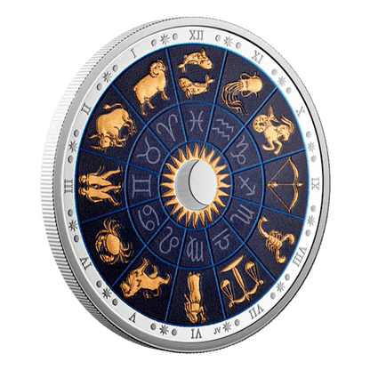 2022 $30 Signs of the Zodiac 2 oz Pure Silver Glow in The Dark Coin - Mastercoins