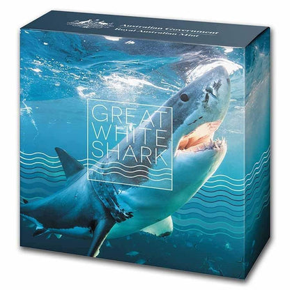 2022 $5 The Great White Shark 1oz Silver Proof Coloured Coin - Mastercoins