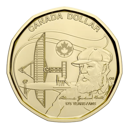 2022 Canadian $1 Birth of Alexander Graham Bell 175th Anniv Colourized Loonie - Mastercoins