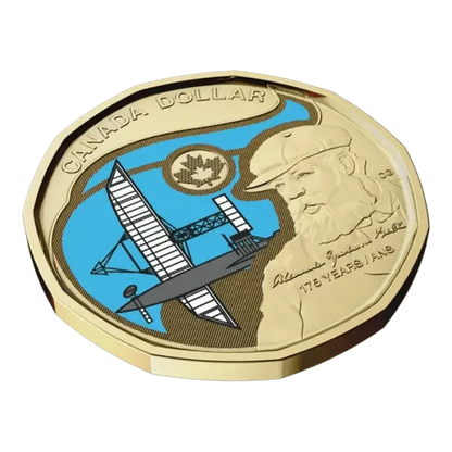 2022 Canadian $1 Birth of Alexander Graham Bell Coloured Loonie Special Wrap Coin Roll - Mastercoins