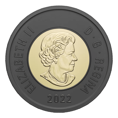2022 Canadian $2 Polar Bear/Solemn Tribute to Queen Elizabeth II Black Ring Toonie - Mastercoins