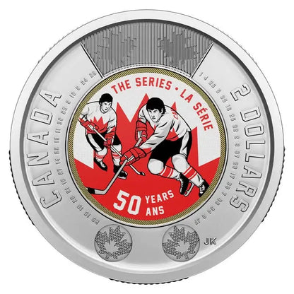 2022 Canadian $2 Summit Hockey Series 50th Anniv Coloured Toonie Special Wrap Coin Roll - Mastercoins