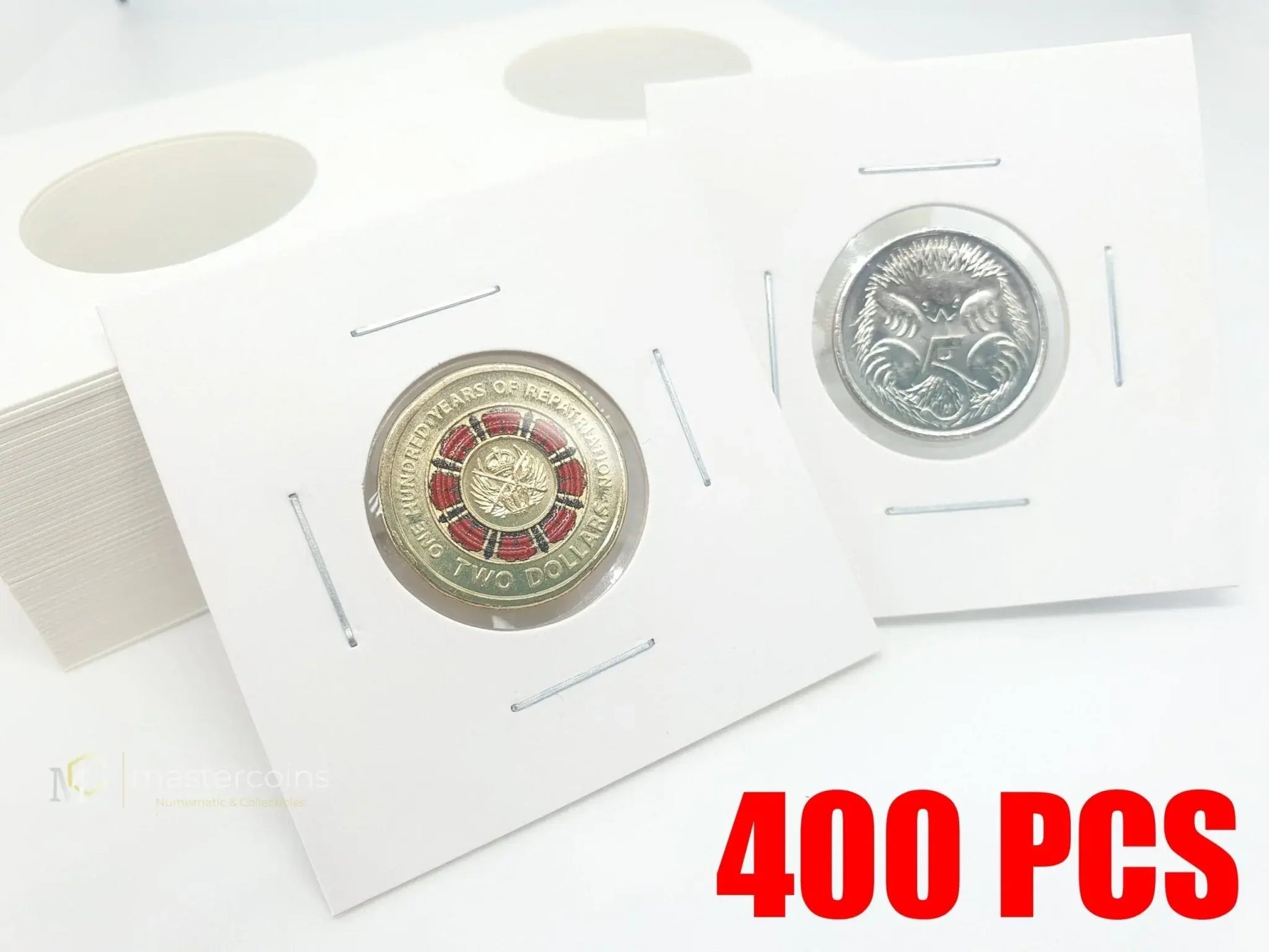 400 Pcs 2x2 23mm Staple Coin Holders - Mastercoins
