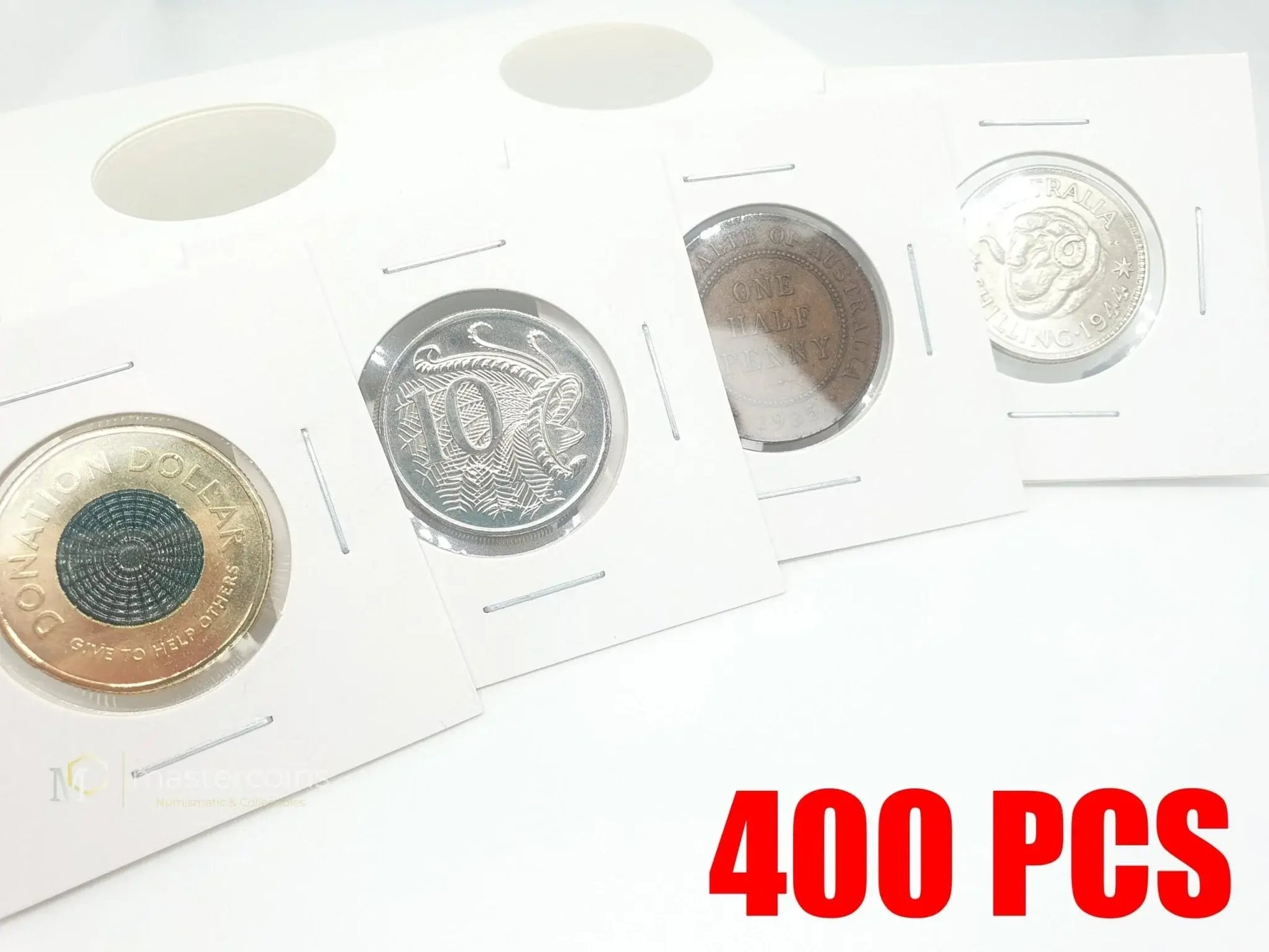 400 Pcs 2x2 27.5mm Staple Coin Holders - Mastercoins